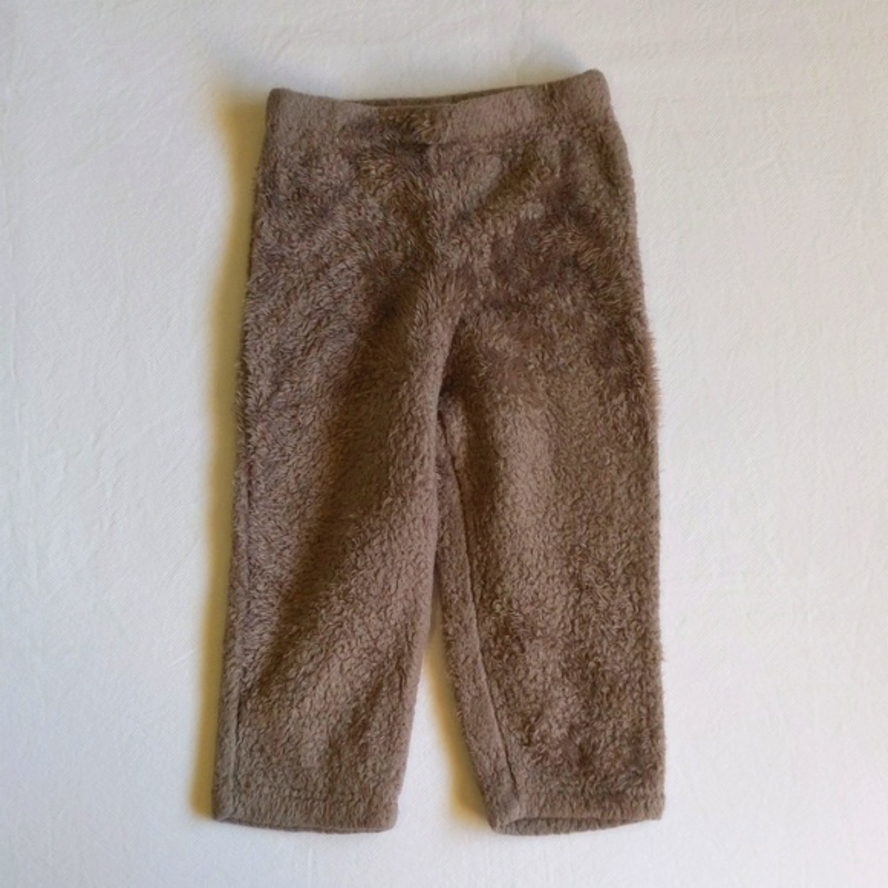 carter's fluffy taupe neutral fleece pants 24 months baby toddler